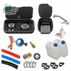 Thetford Argent Sink & Topline 165 Hob Campervan Conversion Kit 1 -Kitchen And Bathroom Equip Shop 165 argent black gaz 52967.1628164924