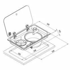 Navy Load Stainless Steel Single Hob With Right Hand Sink And Glass Lid NL.24000 -Kitchen And Bathroom Equip Shop 24000 right 72623.1676812651