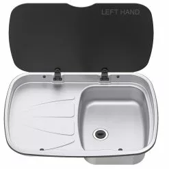 Spinflo Argent Caravan Sink & Drainer With Seal & Siphon -Kitchen And Bathroom Equip Shop Argent Sink left handed 2 copy 27752.1496998570