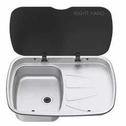 Spinflo Argent Caravan Sink & Drainer With Seal & Siphon -Kitchen And Bathroom Equip Shop Argent Sink right handed 1 copy 61653.1496998627