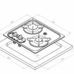 Navy Load Stainless Steel Double Burner Hob NL.22001 -Kitchen And Bathroom Equip Shop NL.22001 1 91140.1676753724