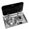Navy Load Stainless Steel Single Hob With Left Hand Sink And Glass Lid NL.24001 -Kitchen And Bathroom Equip Shop NL.24001 22859.1676837995