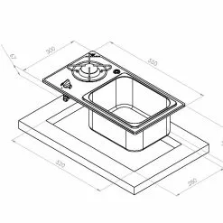 Navy Load Glass Built-In Single Burner Hob And Sink NL.20014 -Kitchen And Bathroom Equip Shop NL20014 INGOMBRI INCASSO 82253.1676467473