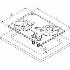 Navy Load Built In Glass Hob Double Burner NL.20001 -Kitchen And Bathroom Equip Shop Nl.20001 d1 47212.1676216853