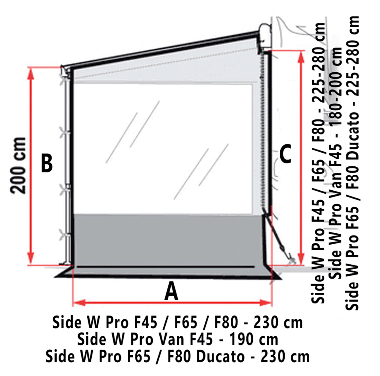 Fiamma Side W Pro - Awning Side Panel For F45, F65, F80 & Van F45 4 Fiamma Side W Pro - Awning Side Panel For F45, F65, F80 & Van F45 - Image 2