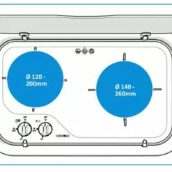 Thetford Topline 165 2 Burner Campervan Motorhome Hob Long Side -Kitchen And Bathroom Equip Shop thetford topline165 suitable pan szes 49311.1611740277