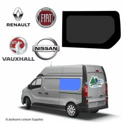 JLS Renault Trafic Vauxhall Vivaro SWB Glass Campervan Window - UK Passenger Side Rear